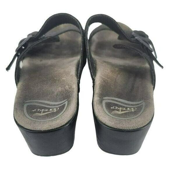 Dansko Sophia Sandals Grain Leather Black Size 10 Comfort Shoes Work Vacation 36 - Picture 7 of 9